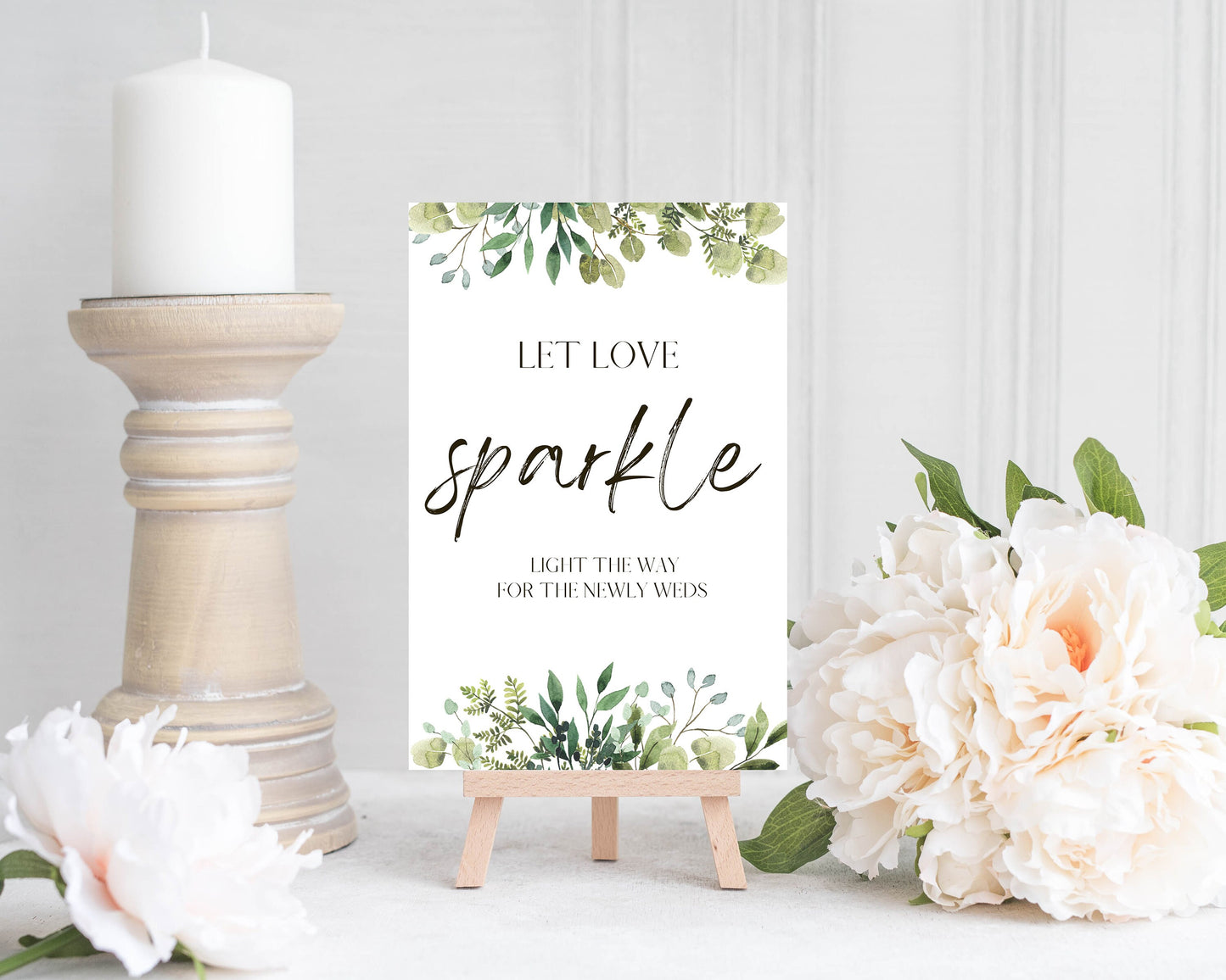 Downloadable Wedding Sign - Sparkler Sign - Greenery